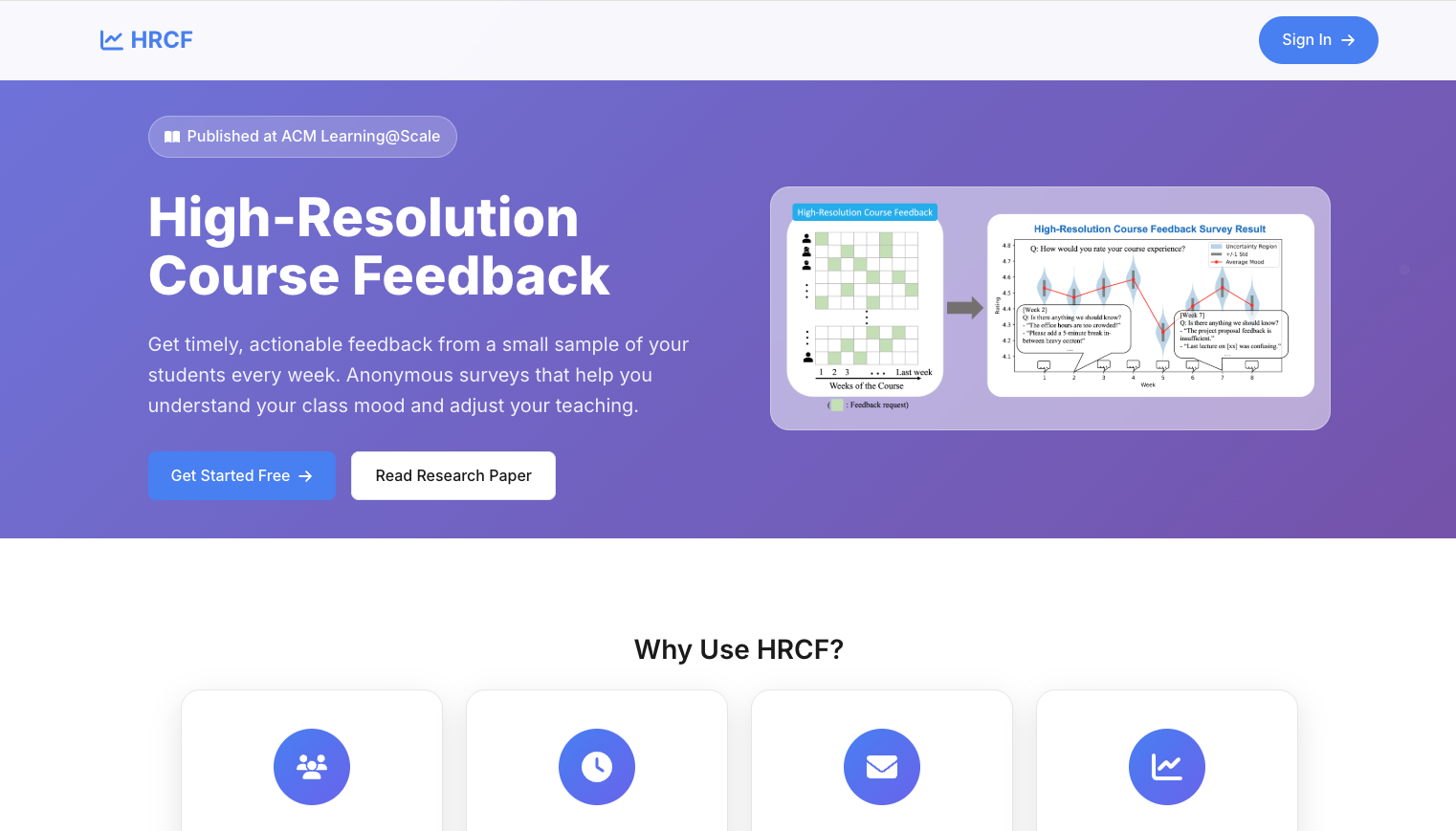 High-Resolution Course Feedback (HRCF) screenshot 1 of 3