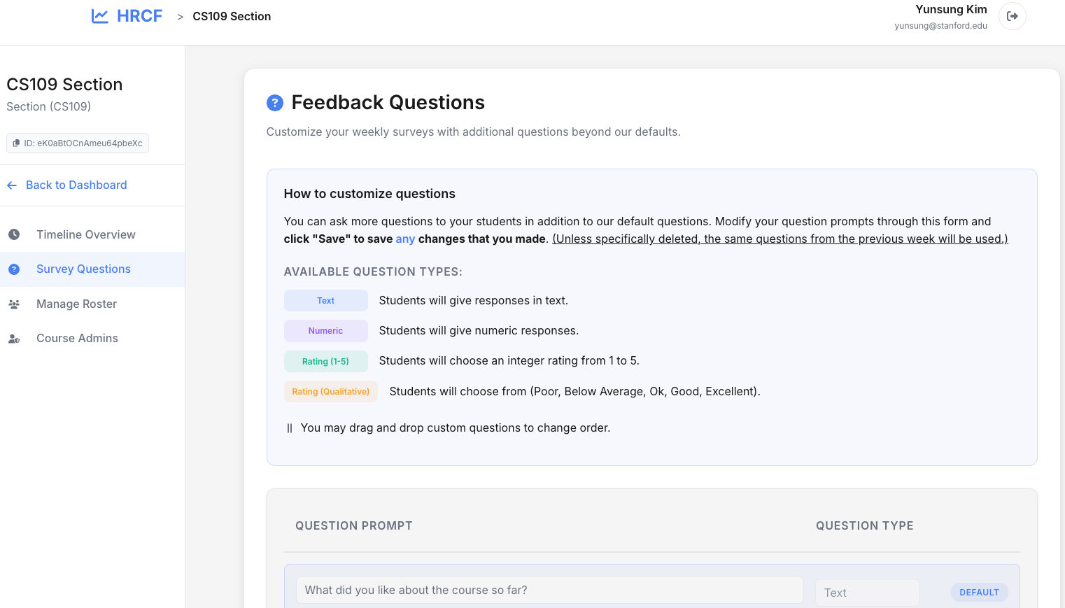 High-Resolution Course Feedback (HRCF) screenshot 3 of 3